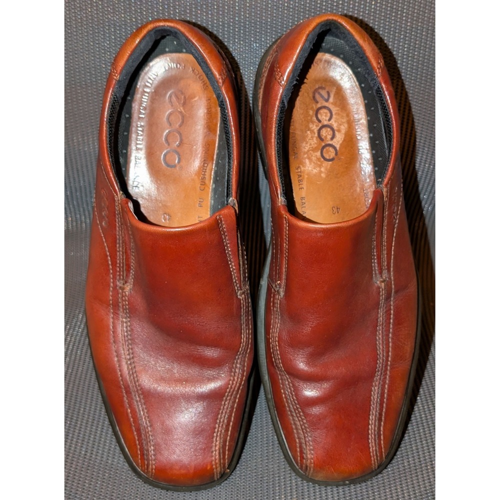 ECCO Men's Brown Leather Slip On Loafers Comfort Dress Shoes EU 43 US 11
